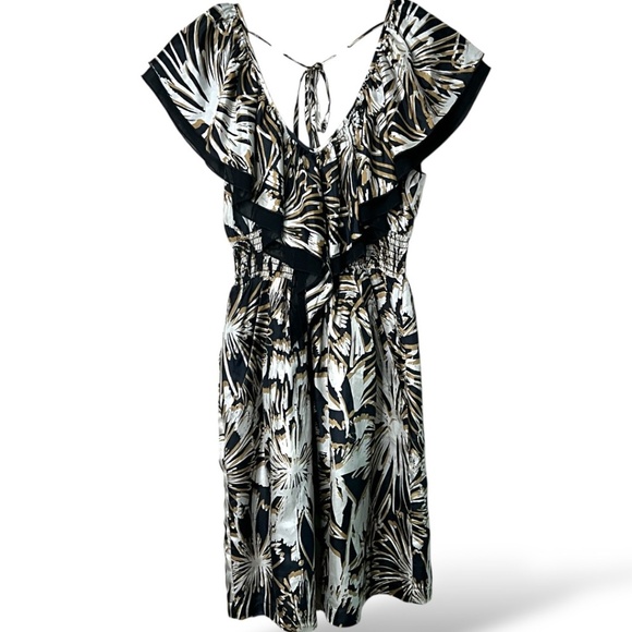 NU x Mark Anthony 100% Silk Dress Elasticized Waist Side Pockets Lined Sz M - Picture 3 of 9